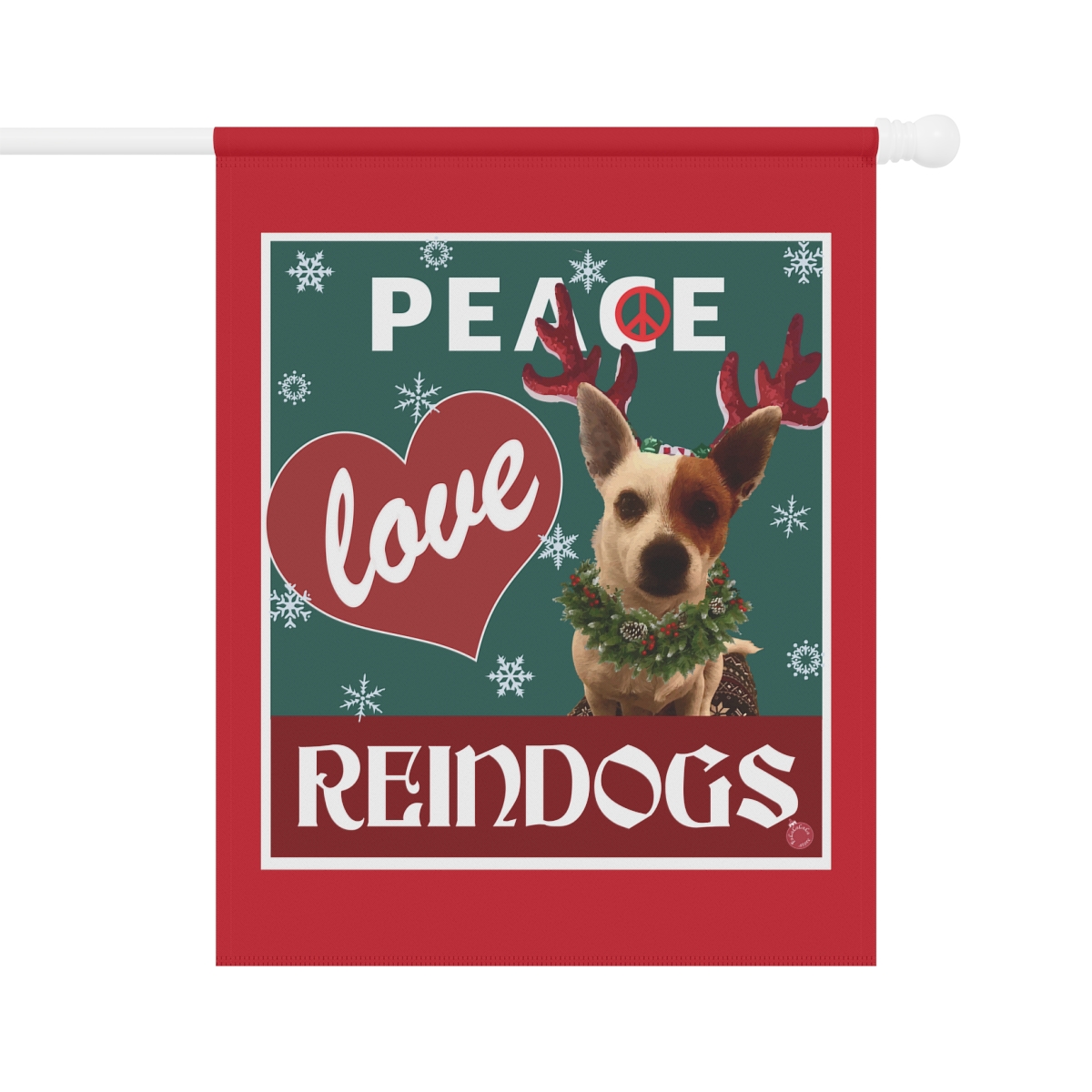 Peace Love Reindogs Jack Russell Garden & House Banner - Image 6