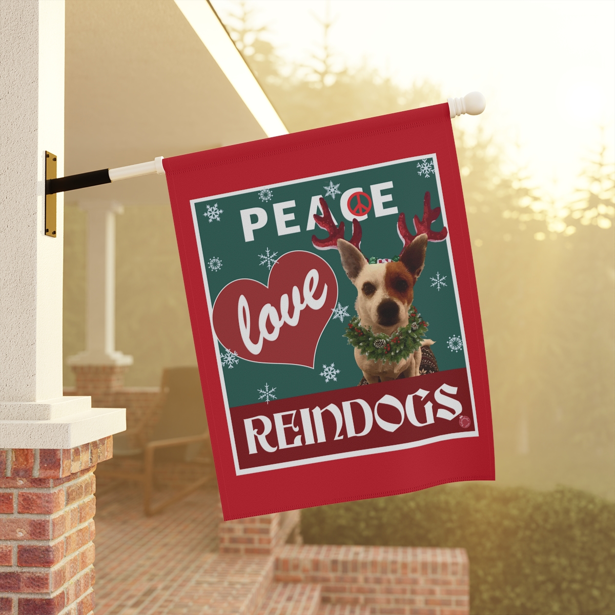 Peace Love Reindogs Jack Russell Garden & House Banner - Image 9