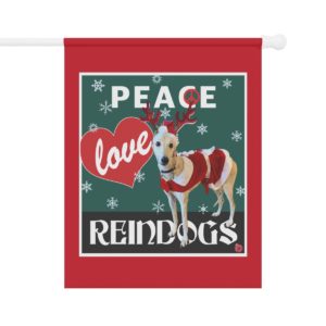 Peace Love Reindogs Greyhound Garden & House Banner