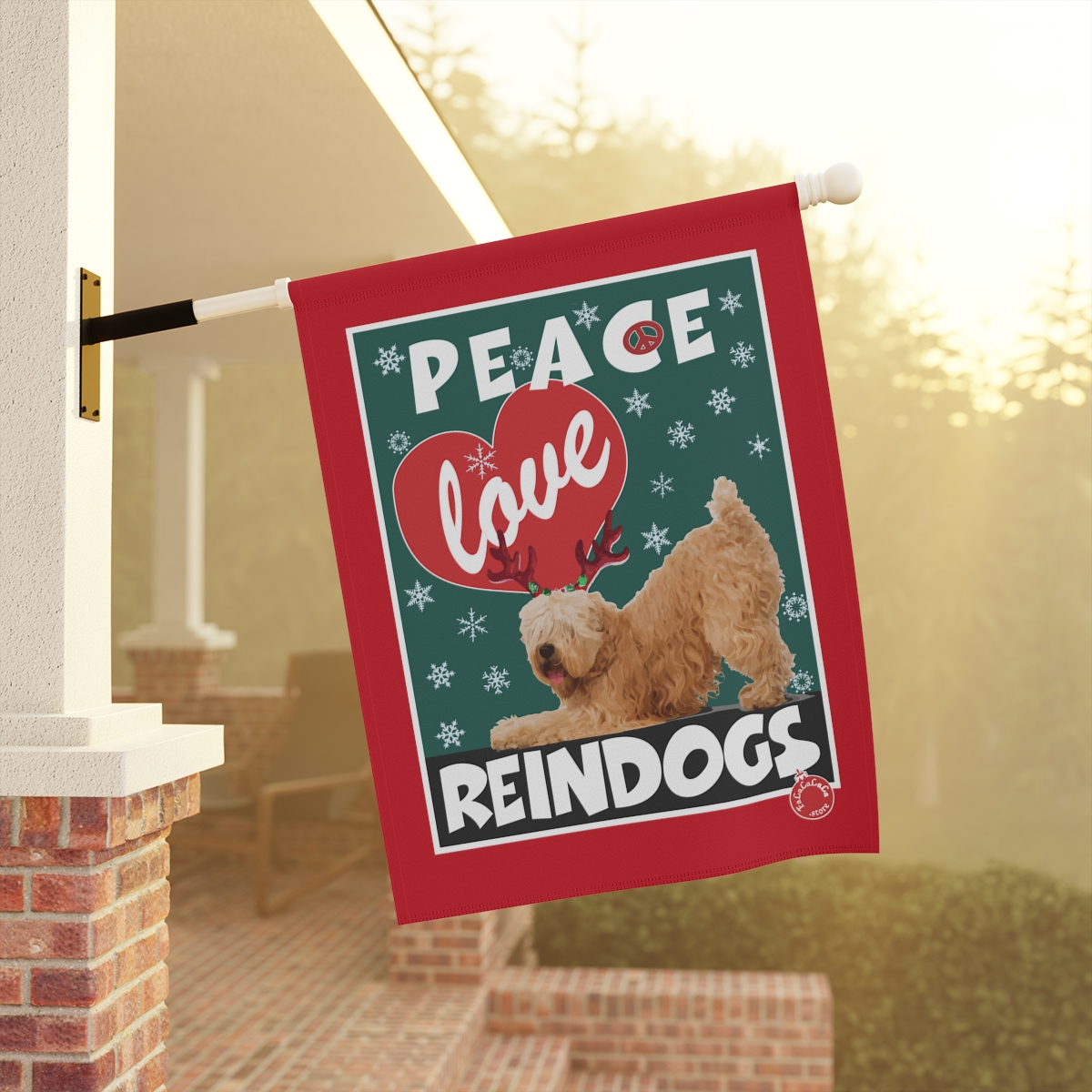 Peace Love Reindogs Wheaten Terrier Garden & House Banner - Image 6