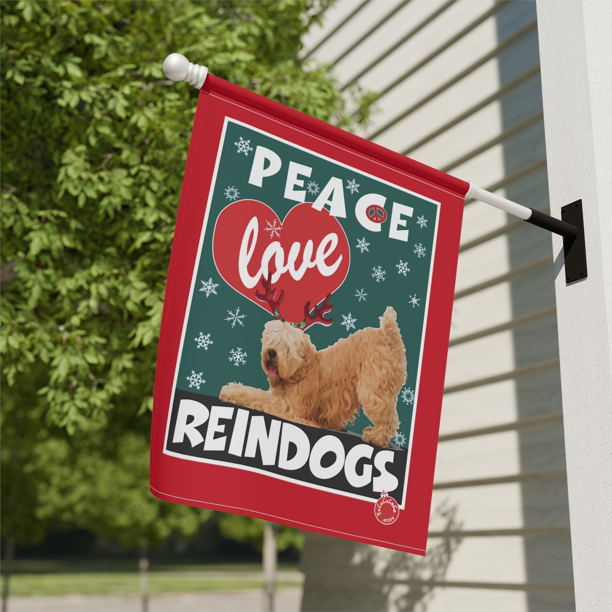 Peace Love Reindogs Wheaten Terrier Garden & House Banner - Image 10
