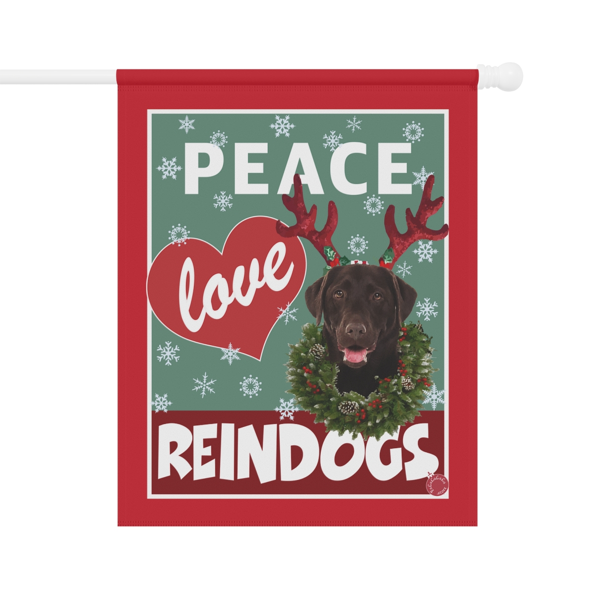 Peace Love Reindogs Chocolate Labrador Retriever Garden & House Banner - Image 6
