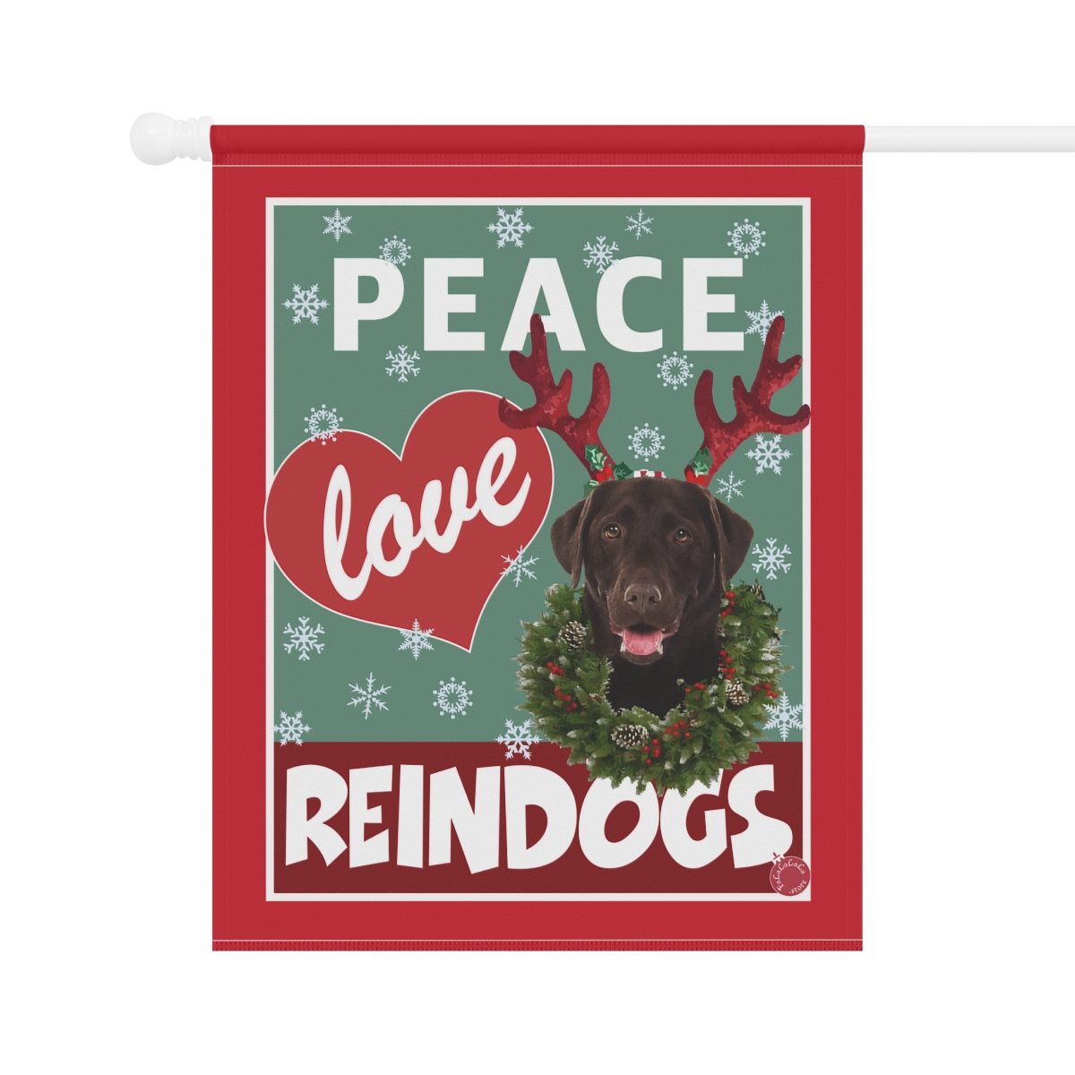 Peace Love Reindogs Chocolate Labrador Retriever Garden & House Banner - Image 7