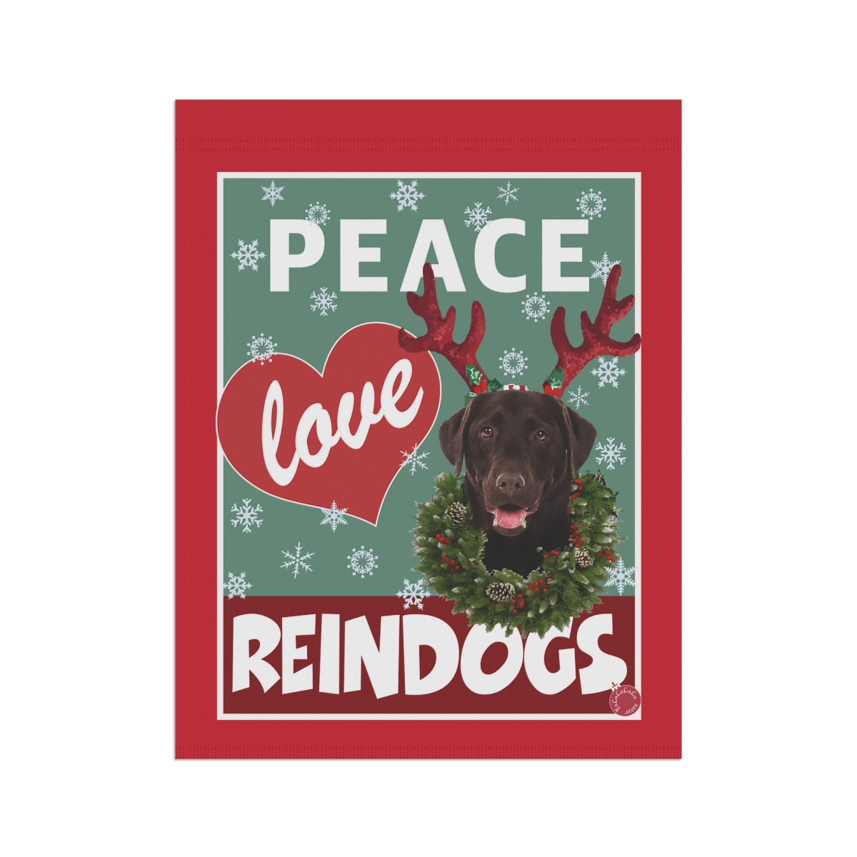 Peace Love Reindogs Chocolate Labrador Retriever Garden & House Banner - Image 8