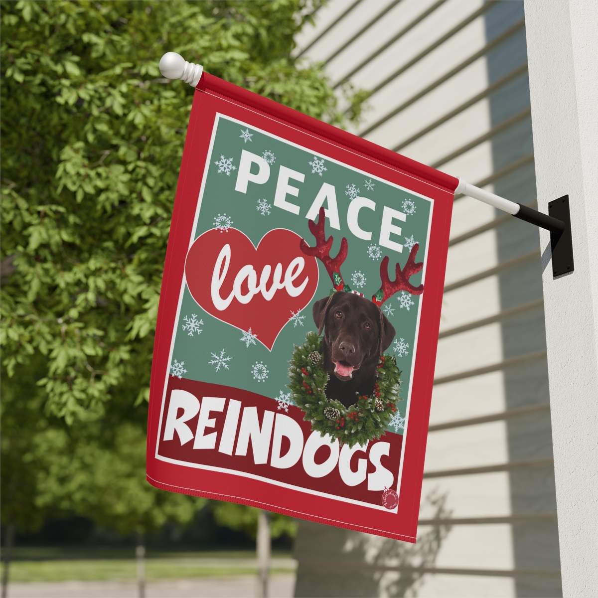 Peace Love Reindogs Chocolate Labrador Retriever Garden & House Banner - Image 10