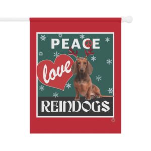 Peace Love Reindogs Dachshund Garden & House Banner