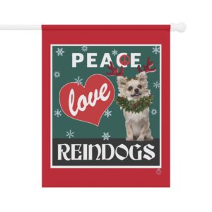 Peace Love Reindogs Chihuahua Garden & House Banner