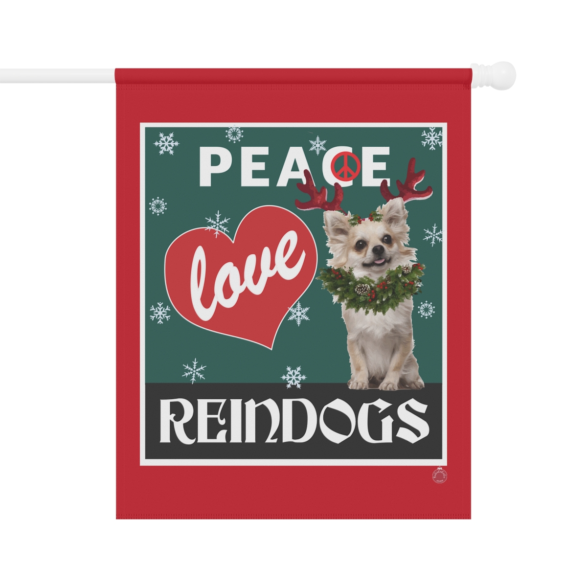 Peace Love Reindogs Chihuahua Garden & House Banner