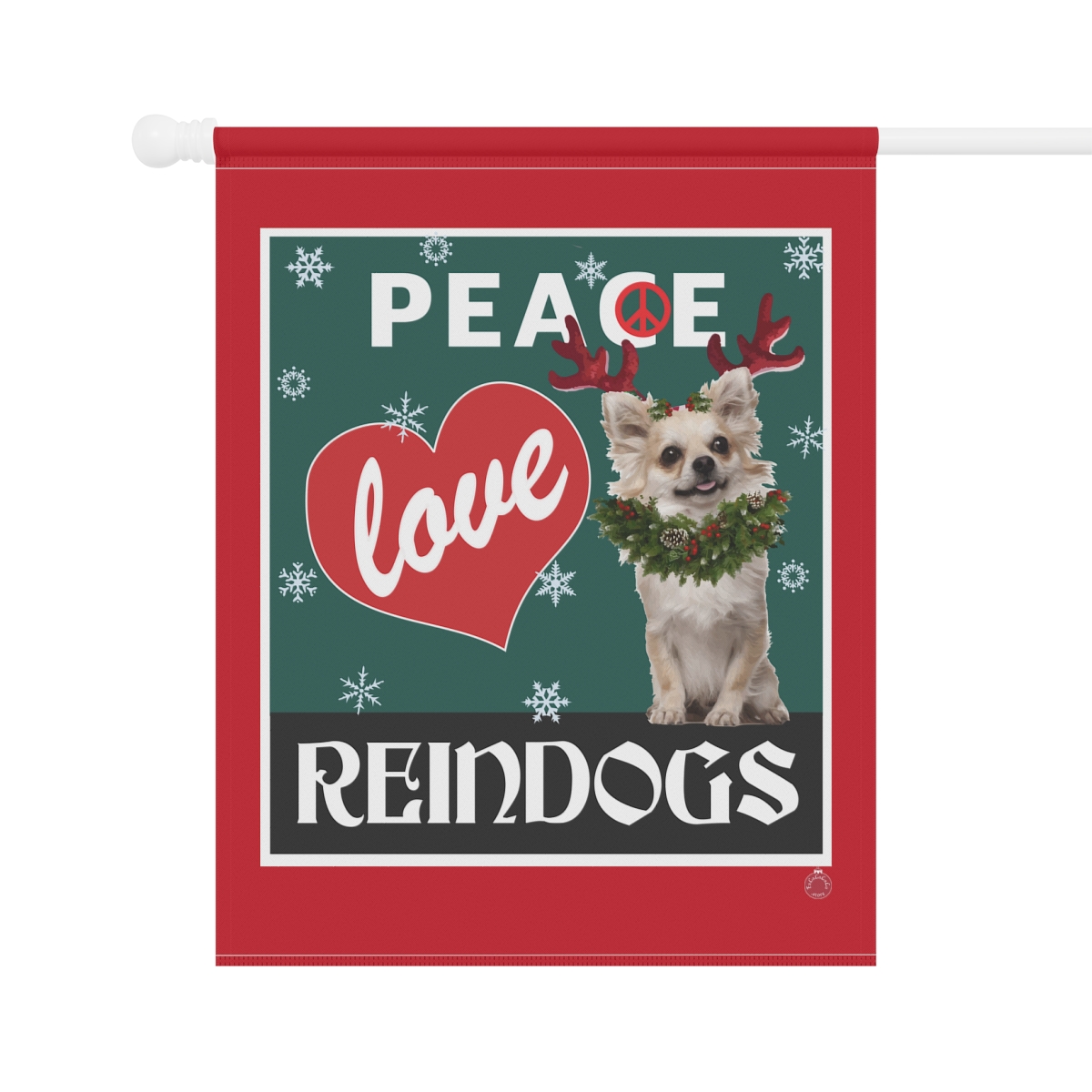 Peace Love Reindogs Chihuahua Garden & House Banner - Image 2
