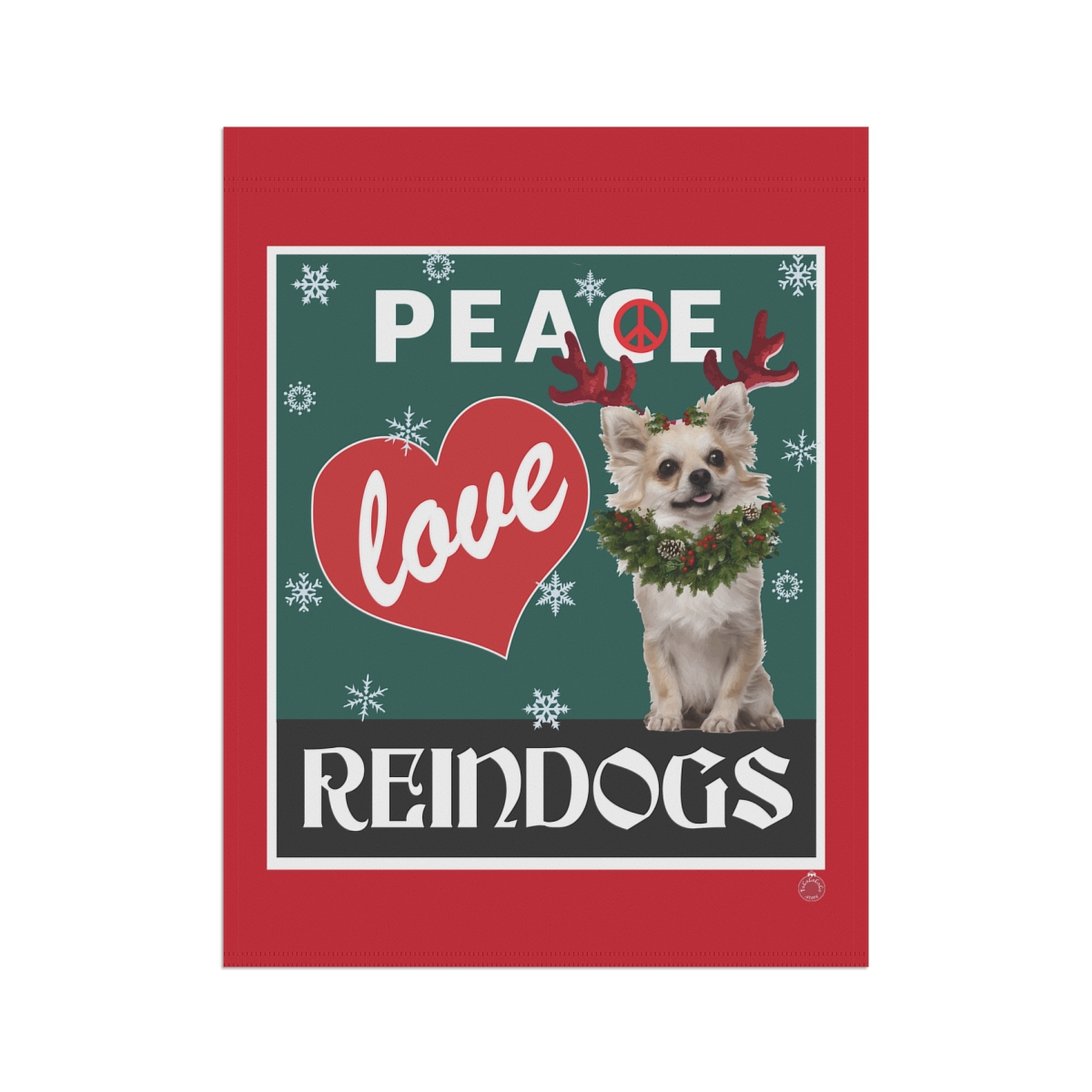 Peace Love Reindogs Chihuahua Garden & House Banner - Image 3