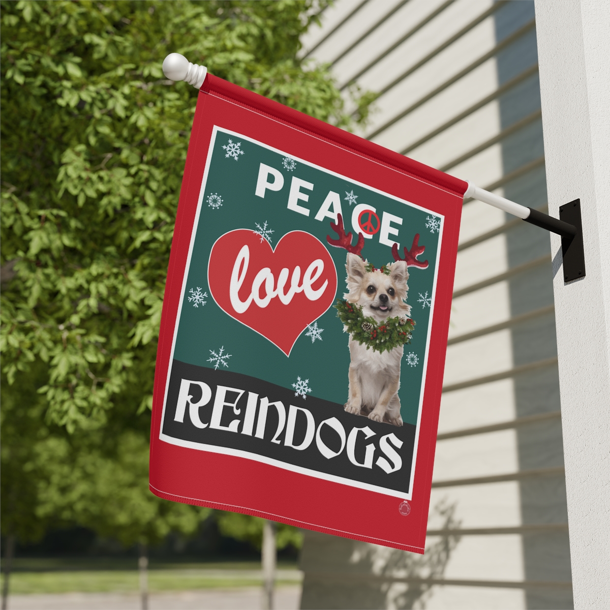 Peace Love Reindogs Chihuahua Garden & House Banner - Image 5