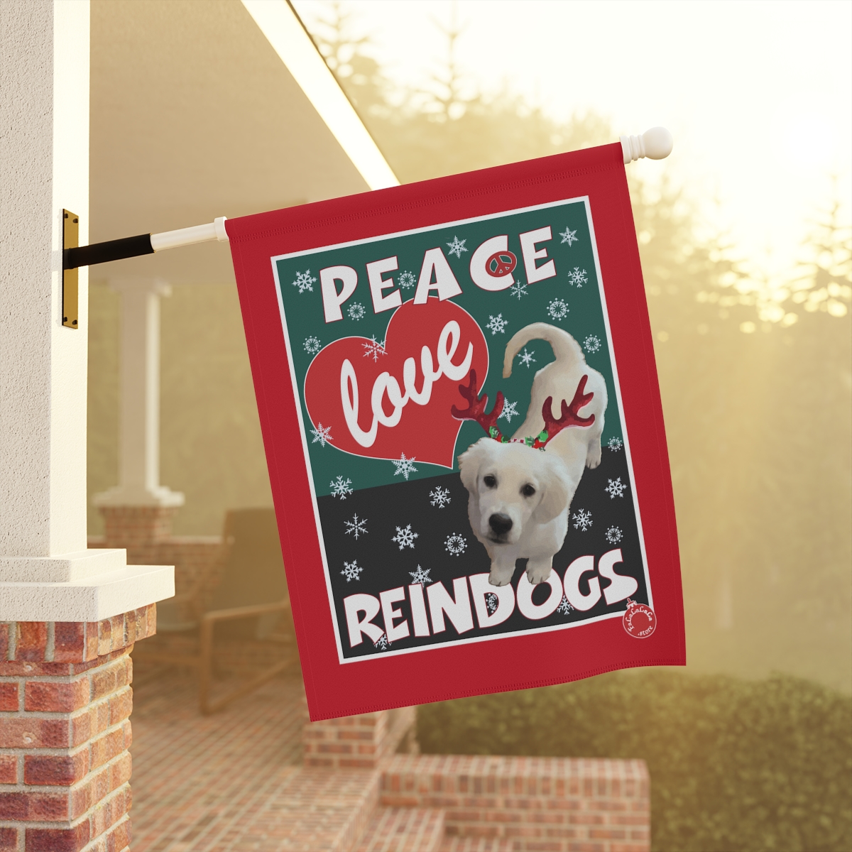 Peace Love Reindogs Callie Garden & House Banner - Image 6