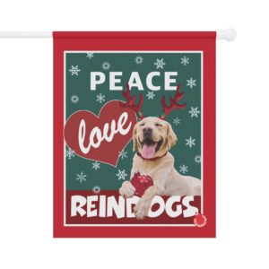 Peace Love Reindogs Yellow Labrador Retriever Garden & House Banner