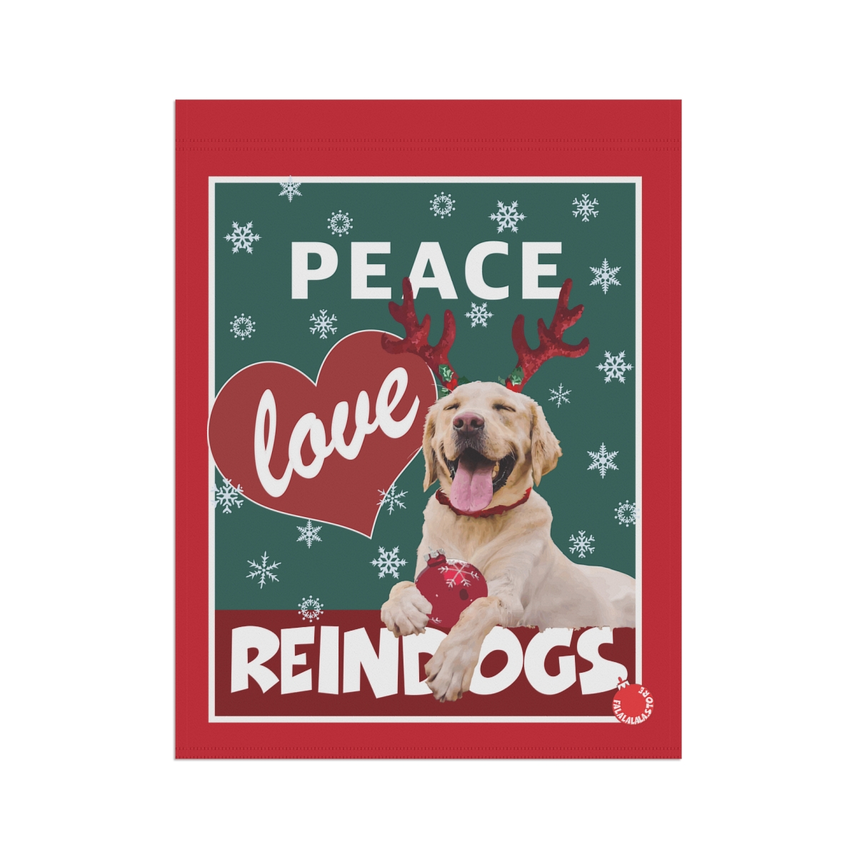 Peace Love Reindogs Yellow Labrador Retriever Garden & House Banner - Image 3