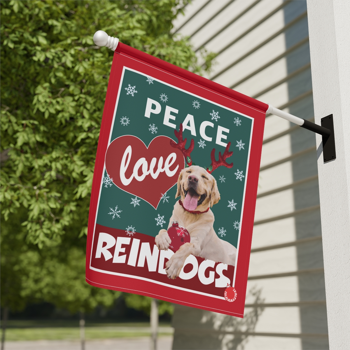 Peace Love Reindogs Yellow Labrador Retriever Garden & House Banner - Image 5