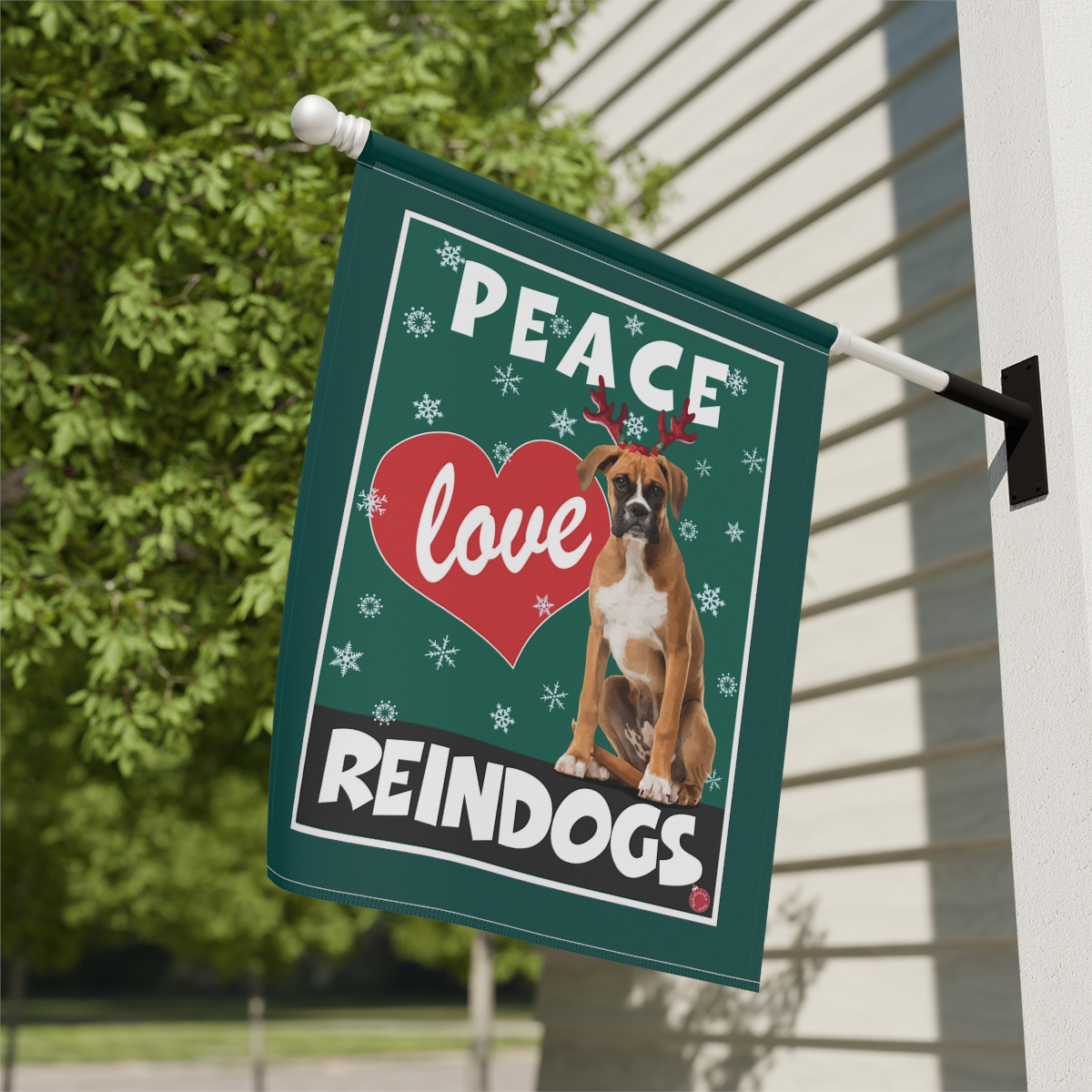 Peace Love Reindogs Boxer Garden & House Banner - Image 6