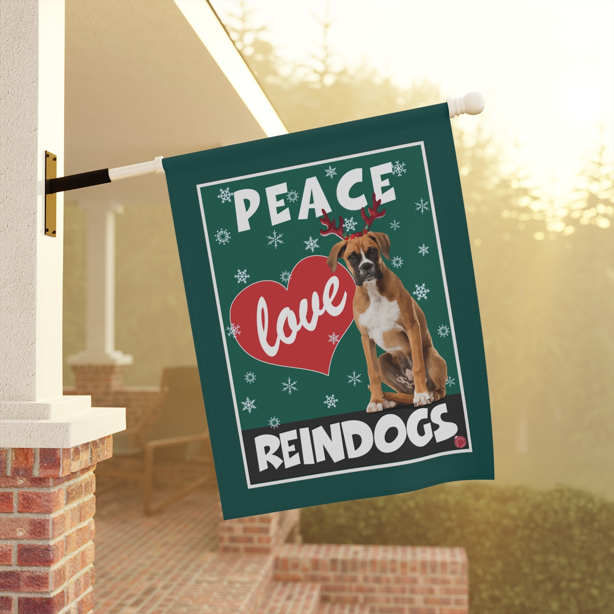 Peace Love Reindogs Boxer Garden & House Banner - Image 10
