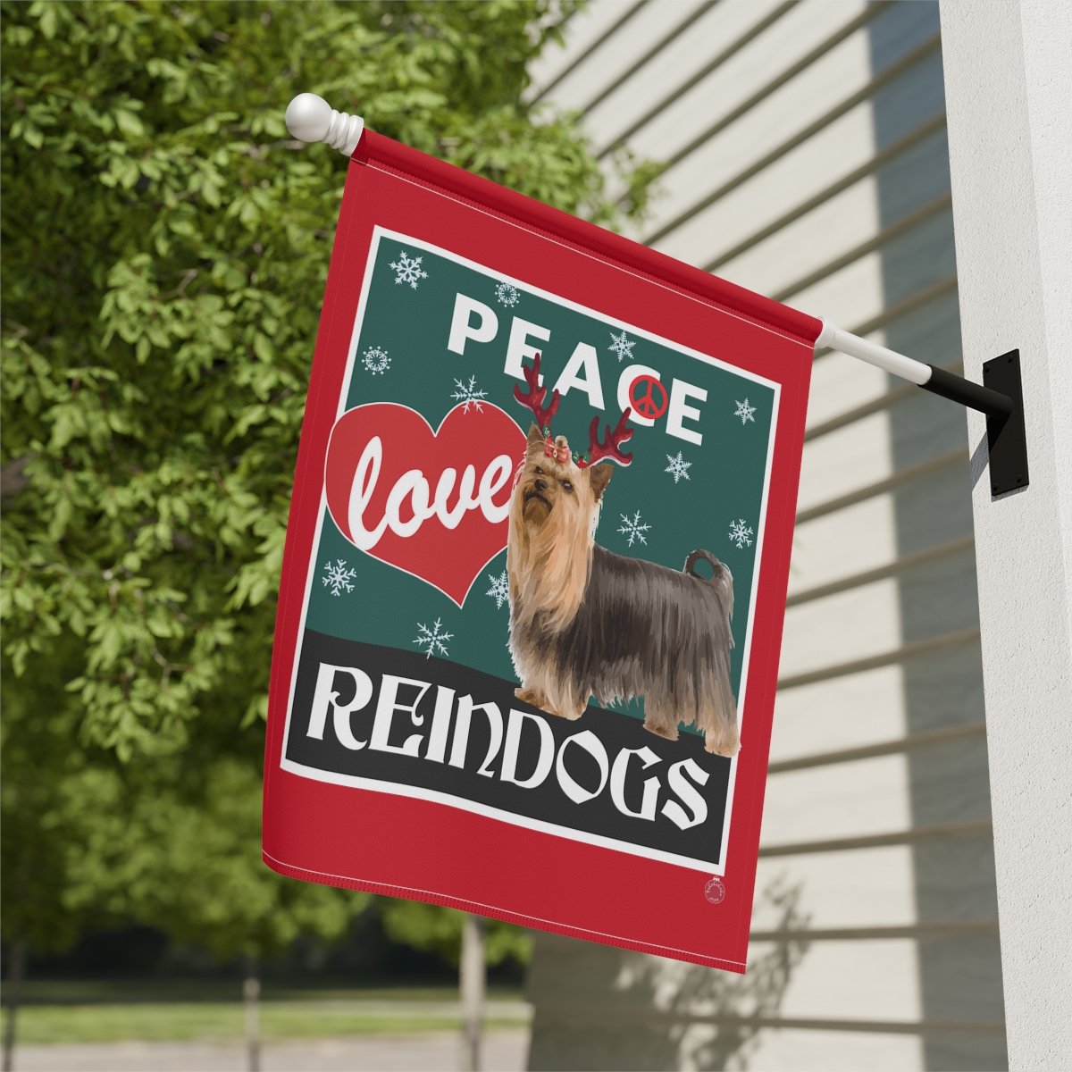Peace Love Reindogs Yorkie Garden & House Banner - Image 6
