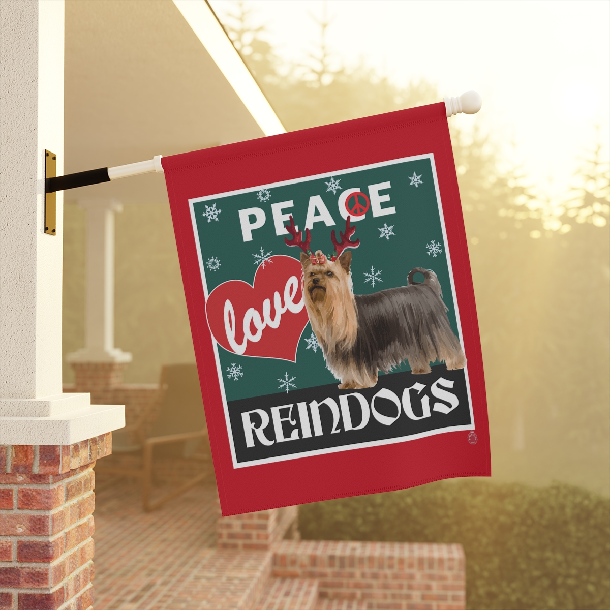 Peace Love Reindogs Yorkie Garden & House Banner - Image 10