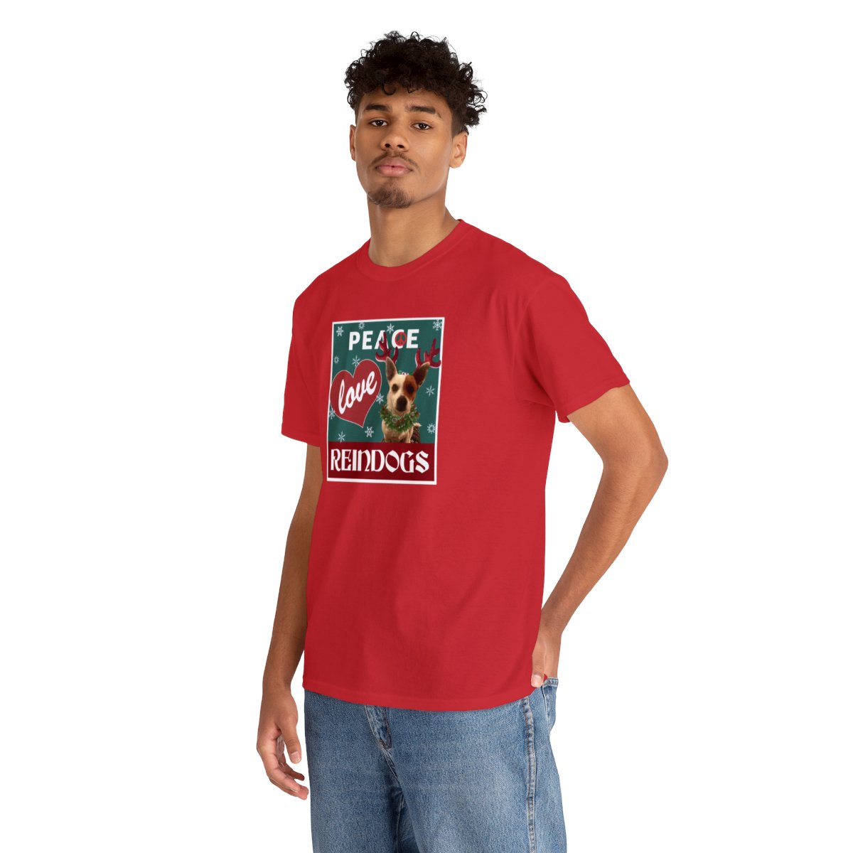 Peace Love Reindogs Jack Russell Terrier Unisex Tee - Image 6