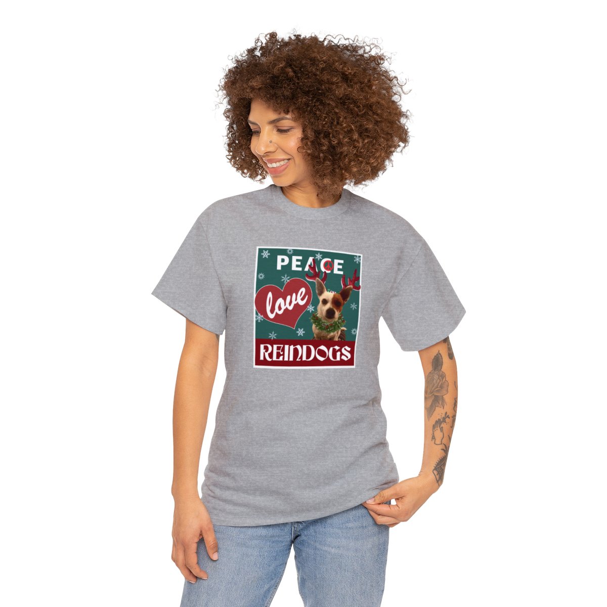 Peace Love Reindogs Jack Russell Terrier Unisex Tee - Image 27