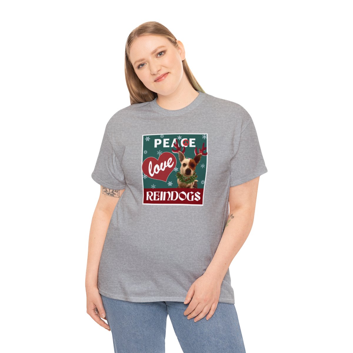Peace Love Reindogs Jack Russell Terrier Unisex Tee - Image 28