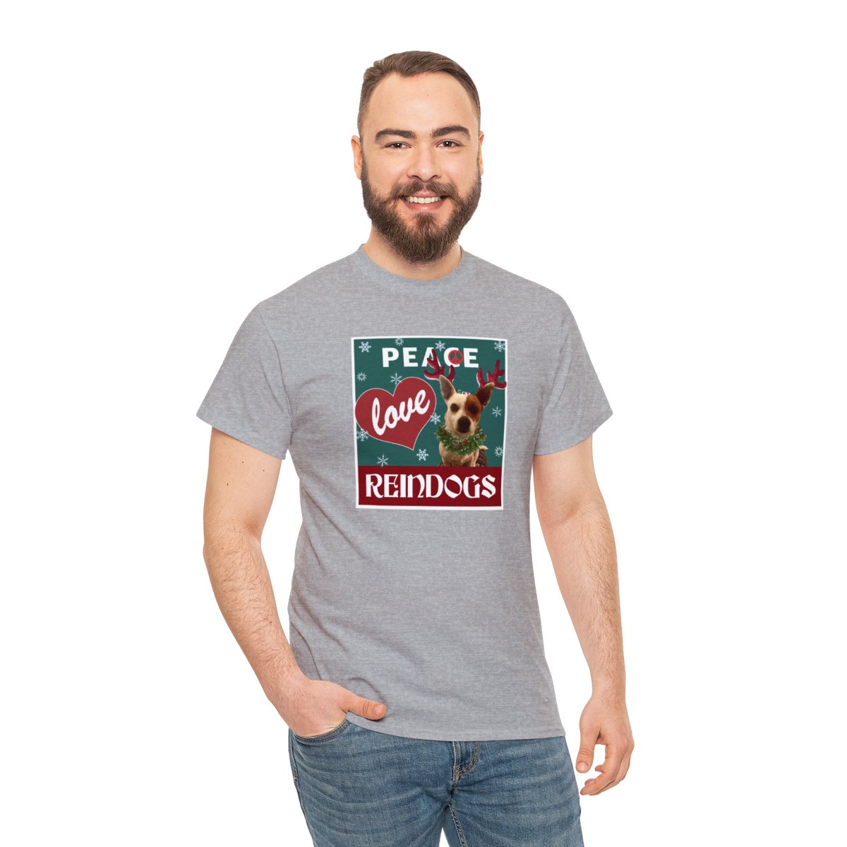 Peace Love Reindogs Jack Russell Terrier Unisex Tee - Image 29