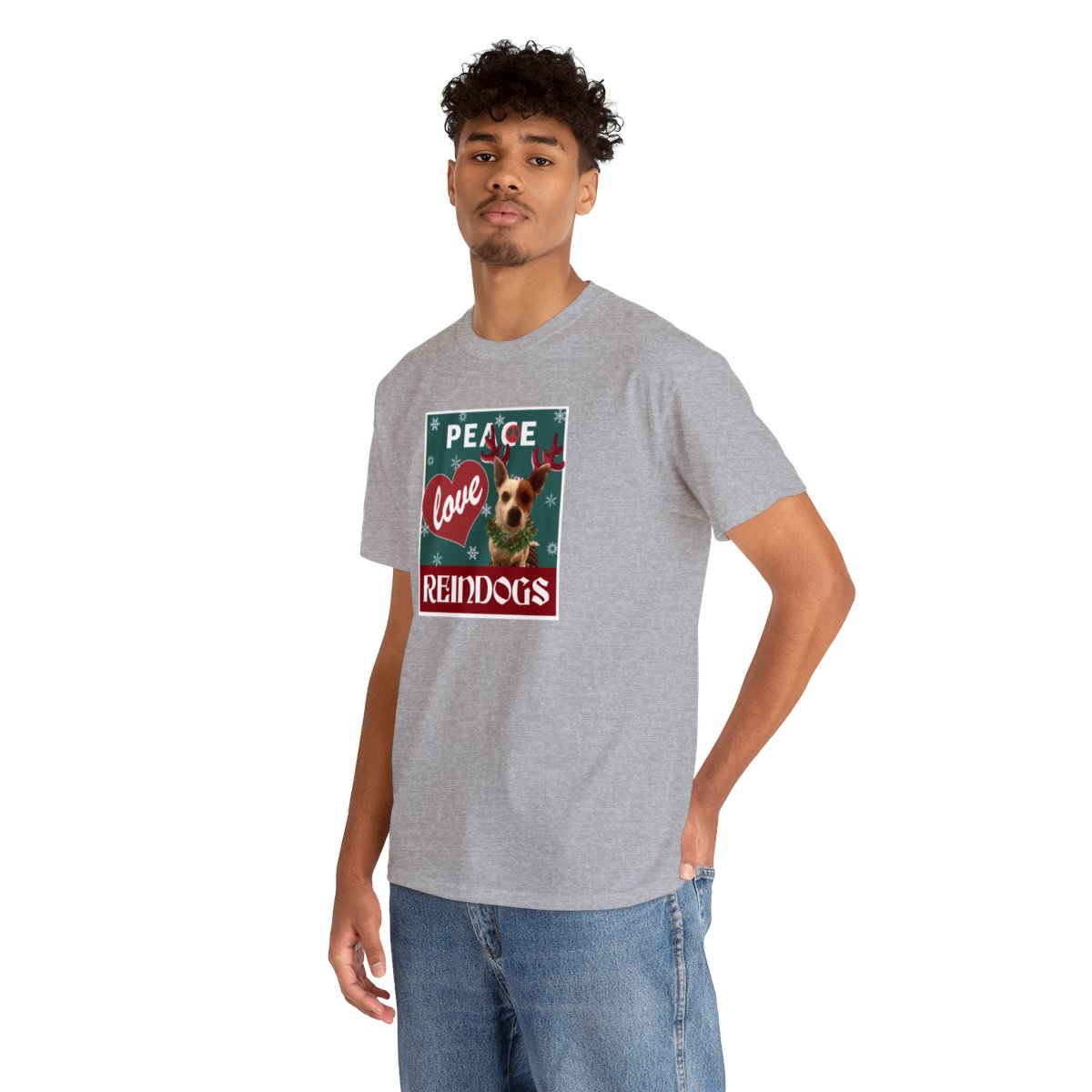 Peace Love Reindogs Jack Russell Terrier Unisex Tee - Image 30