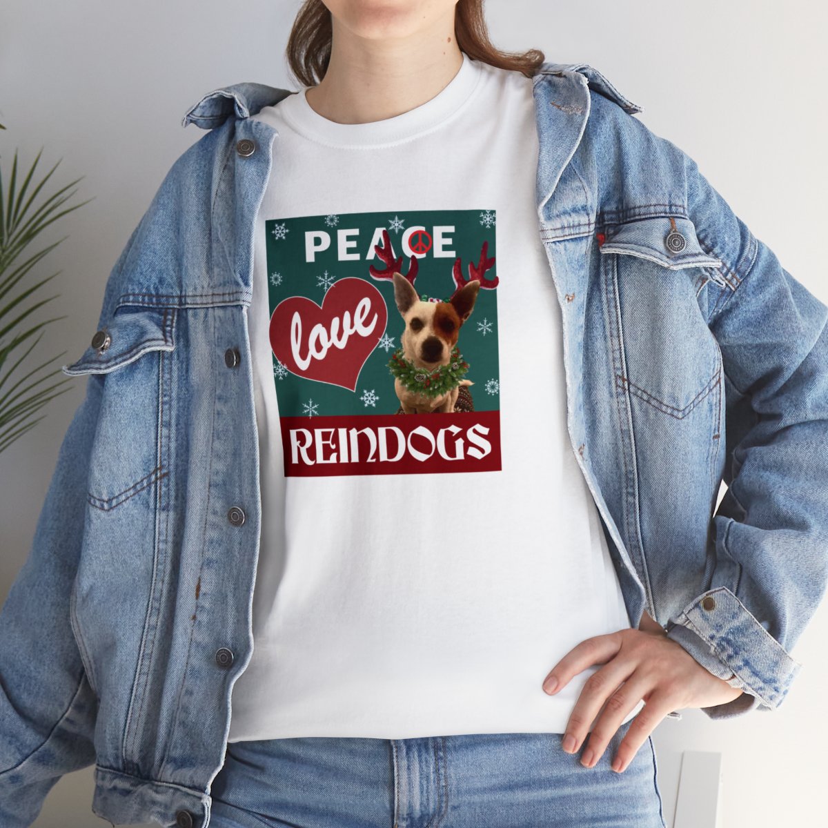 Peace Love Reindogs Jack Russell Terrier Unisex Tee - Image 21