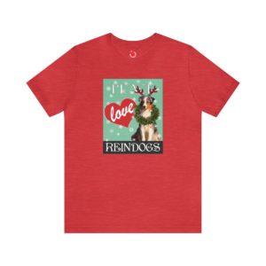 Peace Love Reindogs Australian Shepherd Christmas Unisex Tee