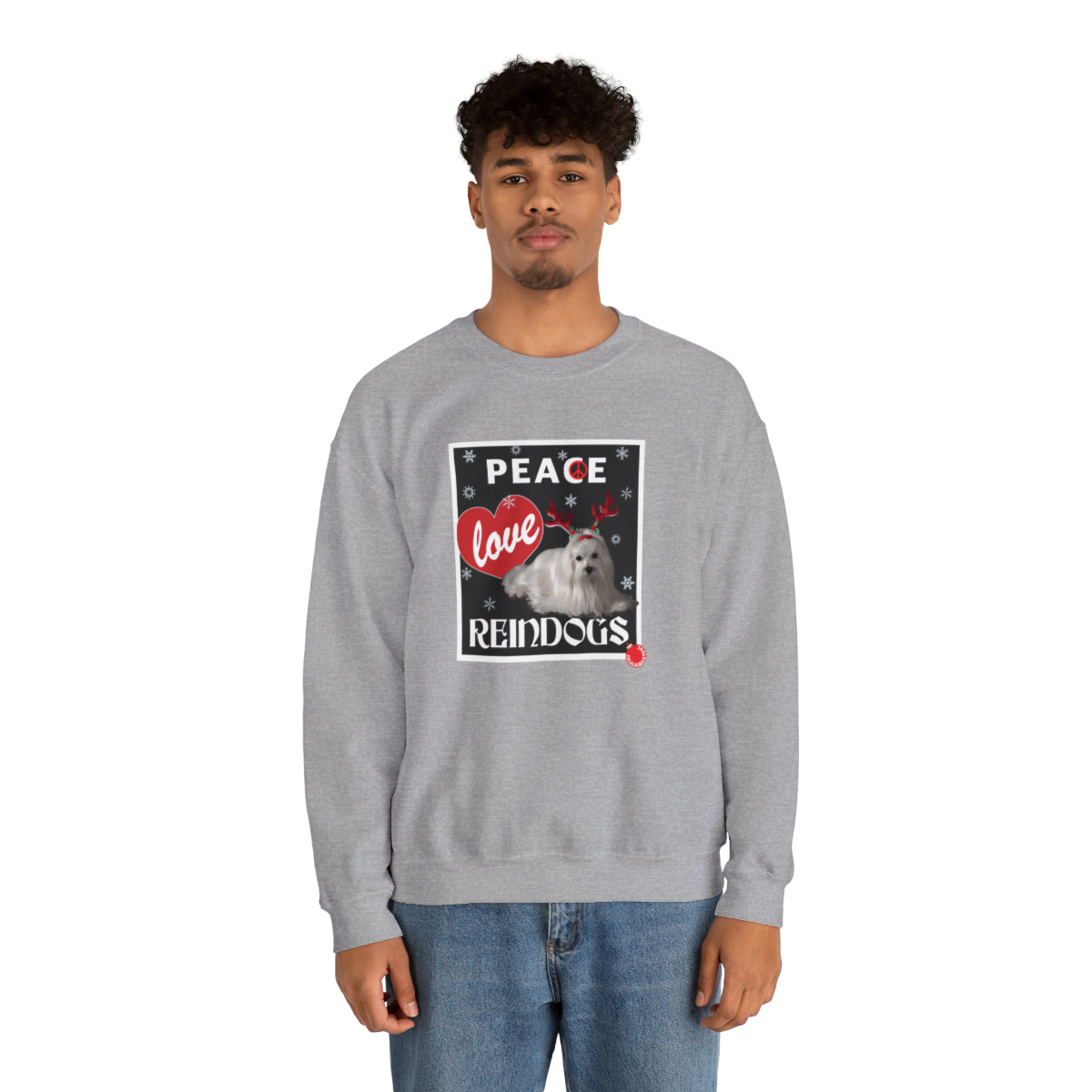 Peace Love Reindogs Maltese Unisex Sweatshirt - Image 18