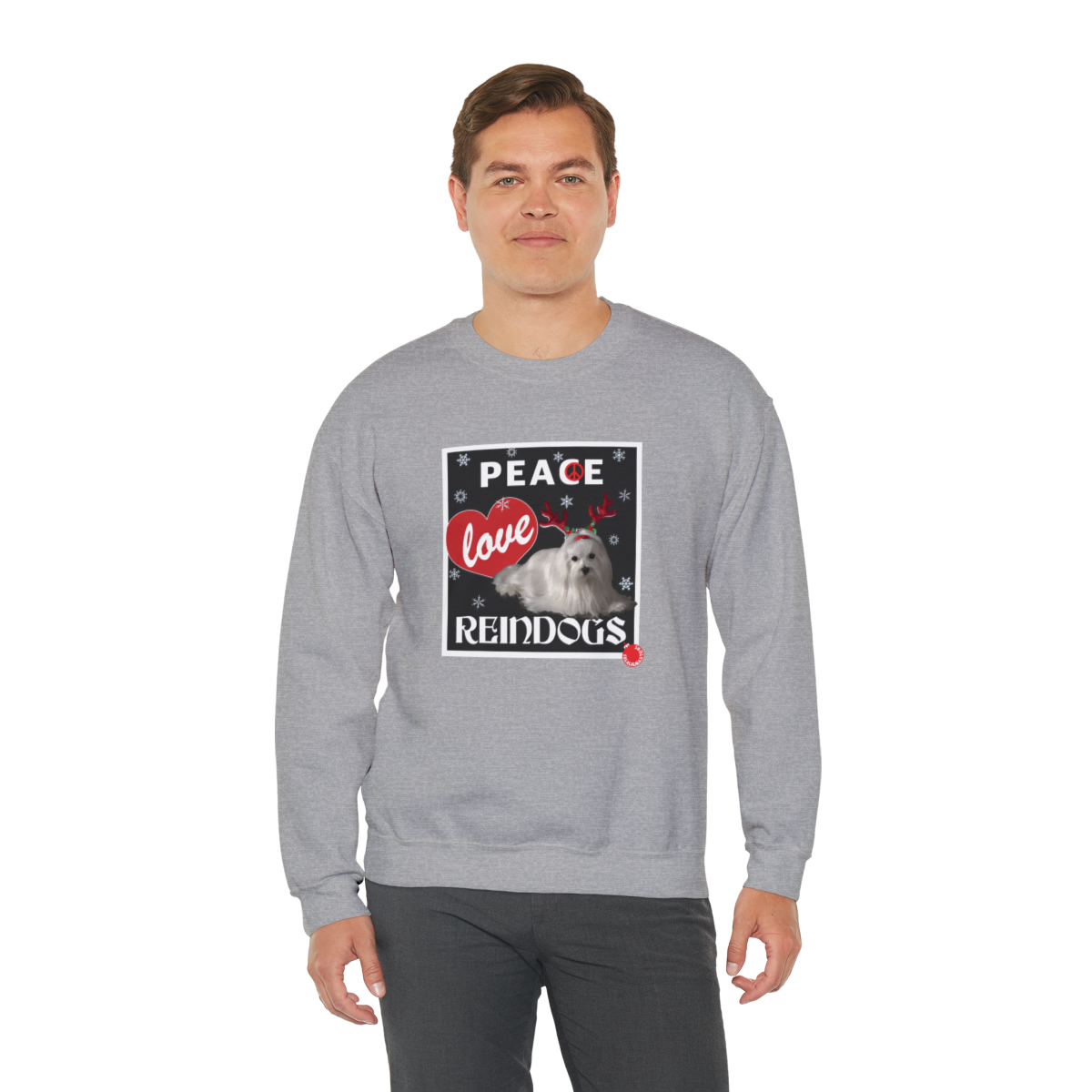 Peace Love Reindogs Maltese Unisex Sweatshirt - Image 19
