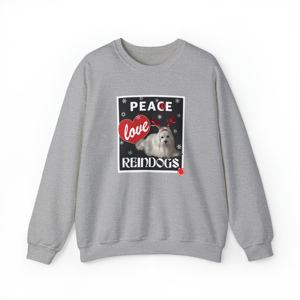 Peace Love Reindogs Maltese Unisex Sweatshirt - Image 15