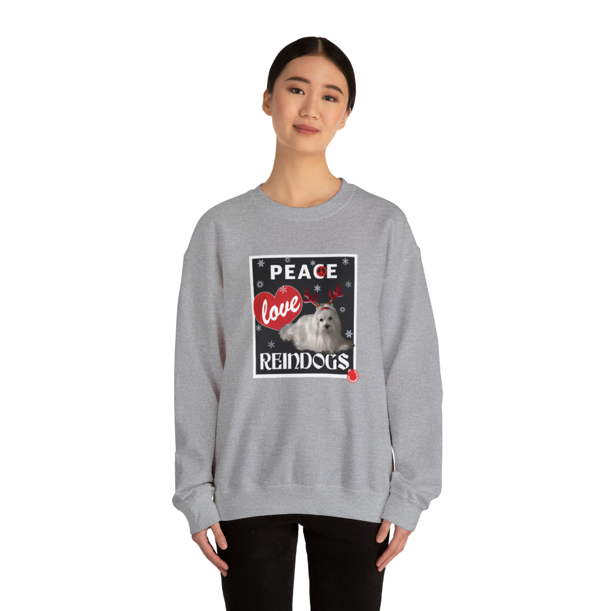 Peace Love Reindogs Maltese Unisex Sweatshirt - Image 17