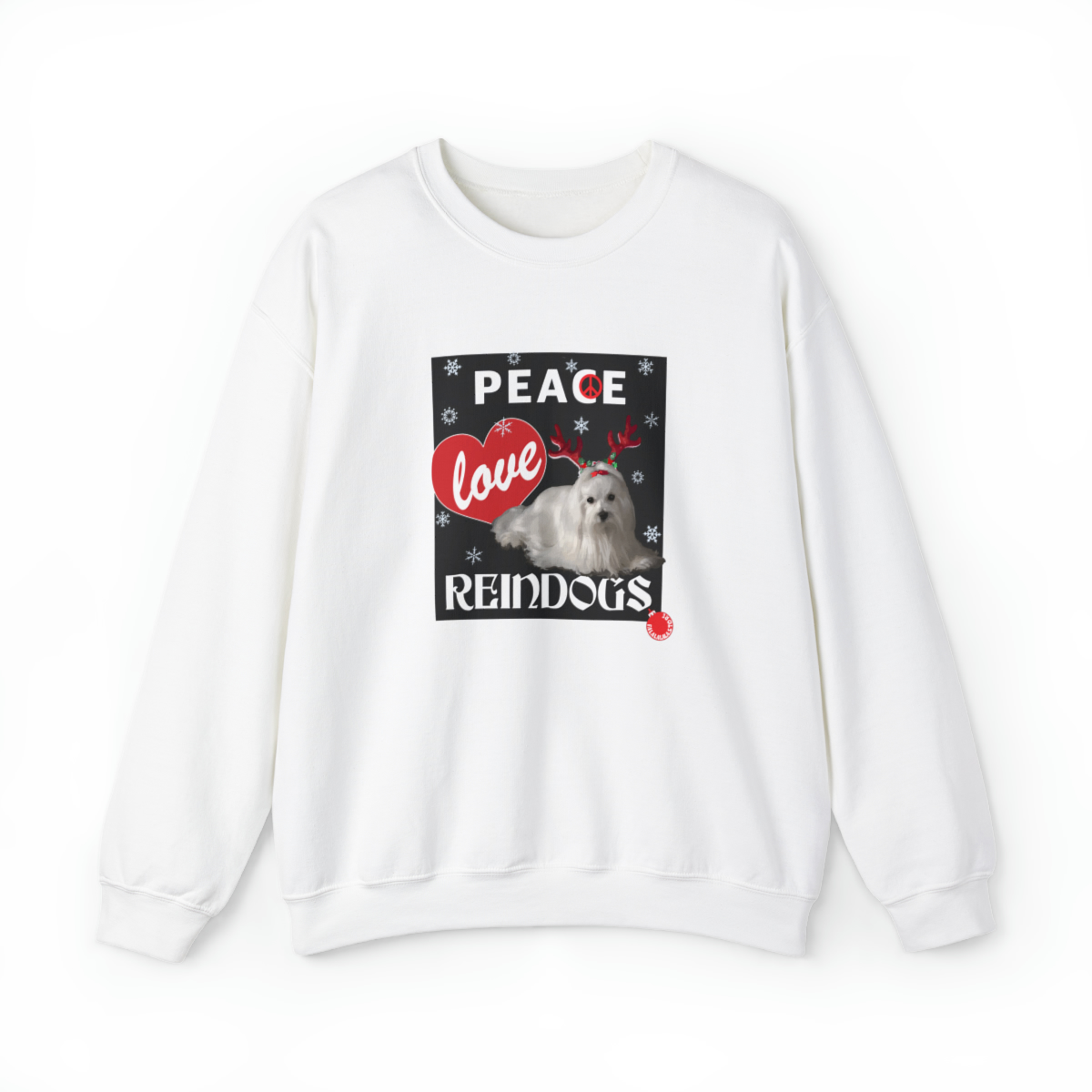 Peace Love Reindogs Maltese Unisex Sweatshirt - Image 8