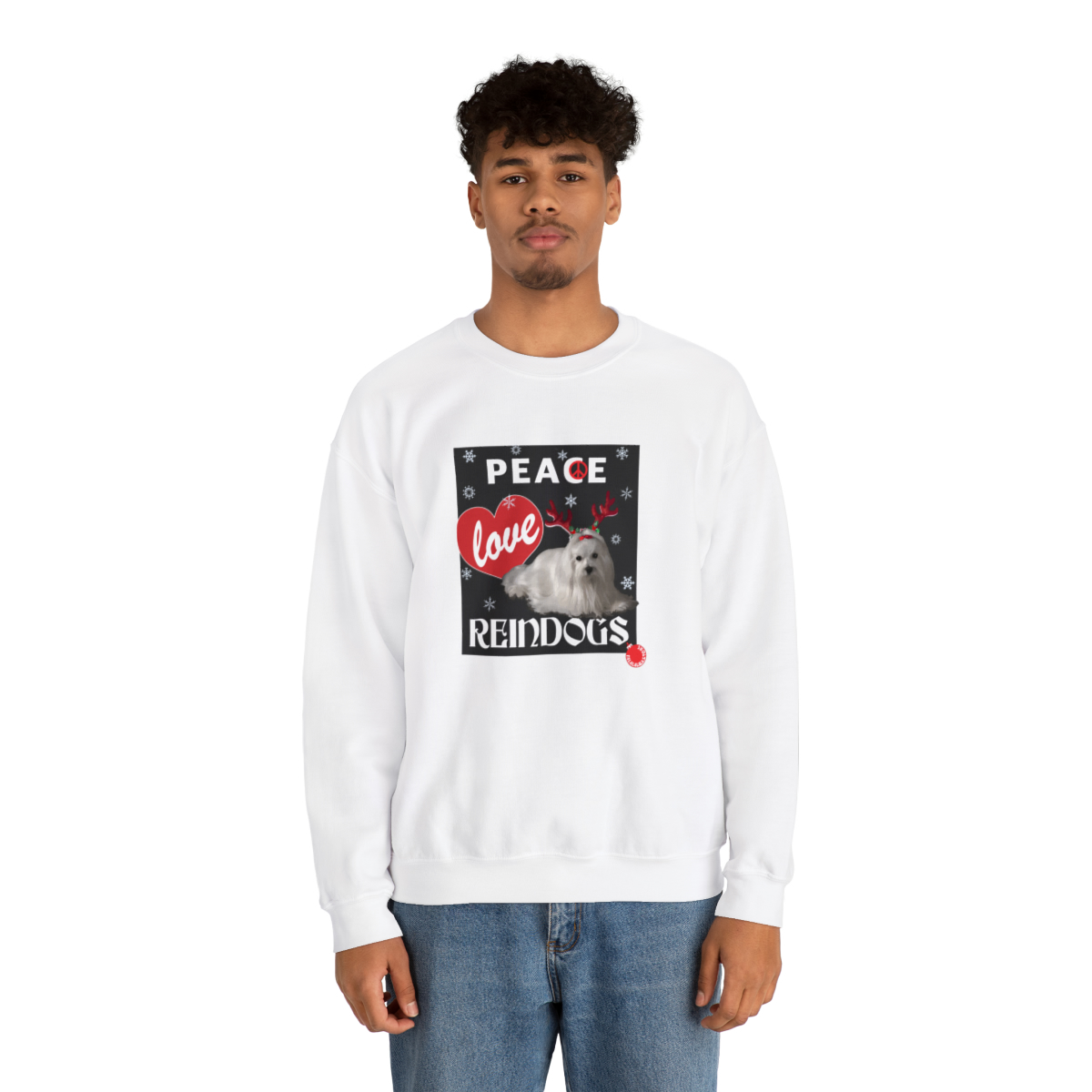 Peace Love Reindogs Maltese Unisex Sweatshirt - Image 11