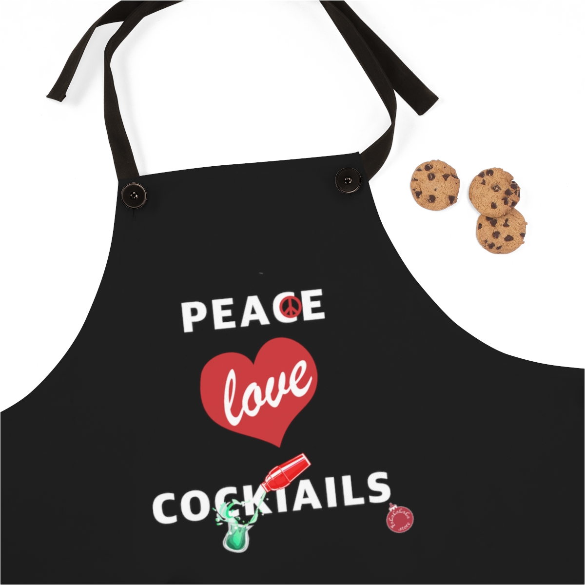 Peace Love Cocktails Christmas Apron