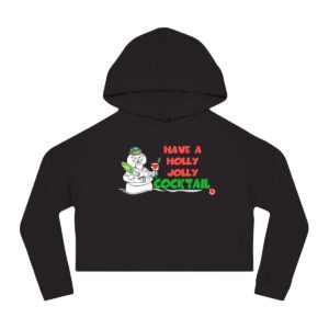 Have a Holly Jolly Cocktail Toast Crop Hoodie
