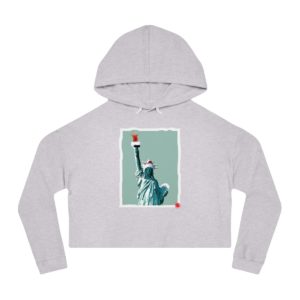 Lady Liberty Christmas Toast Crop Hoodie