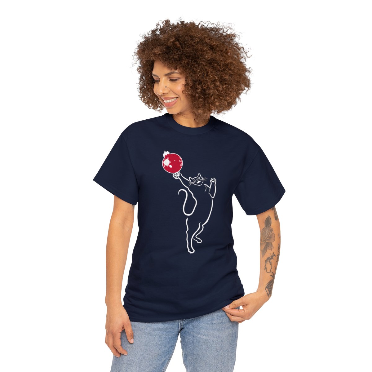 Christmas Cat Unisex Tee - Image 3