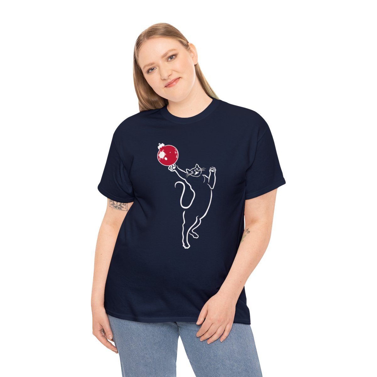 Christmas Cat Unisex Tee - Image 4