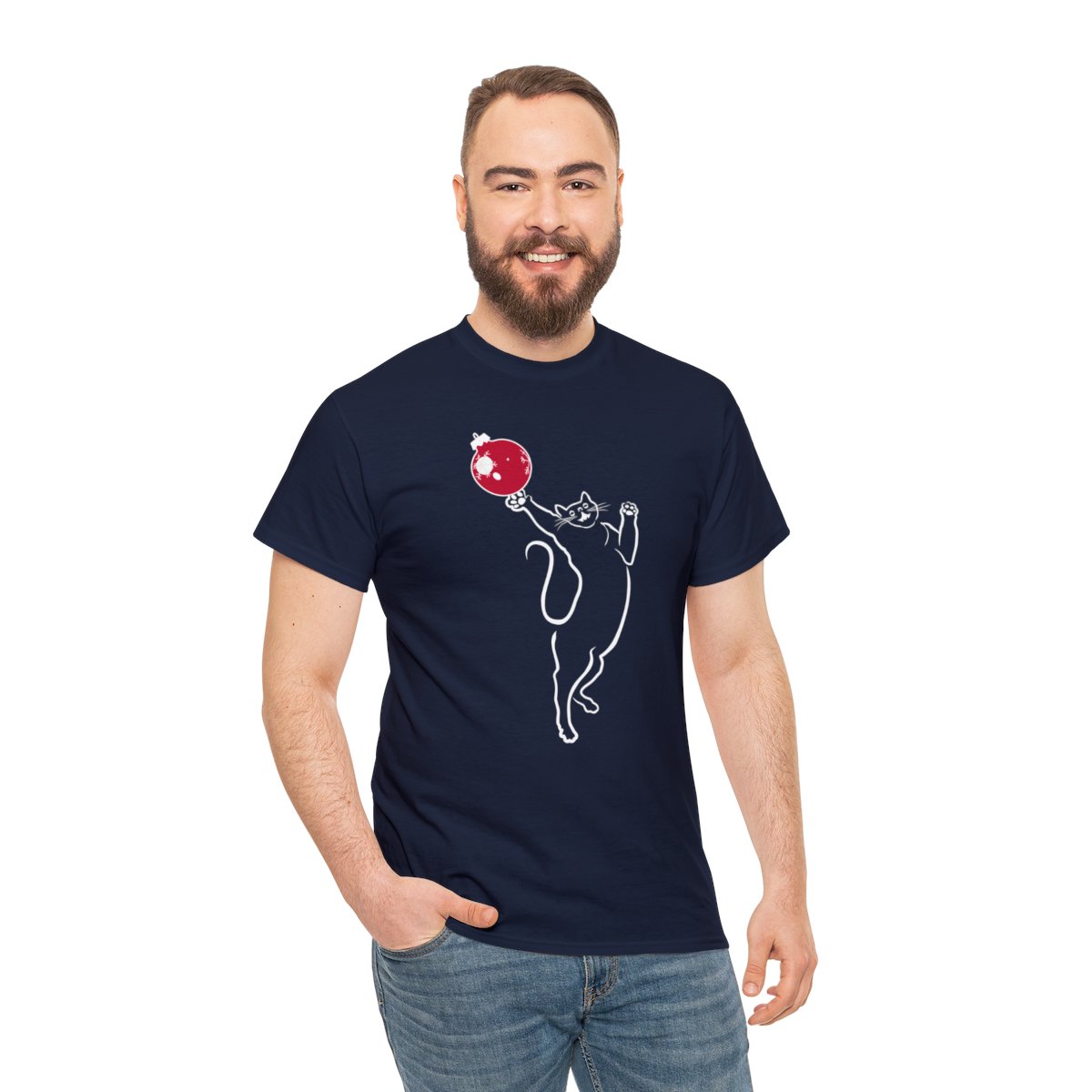 Christmas Cat Unisex Tee - Image 5