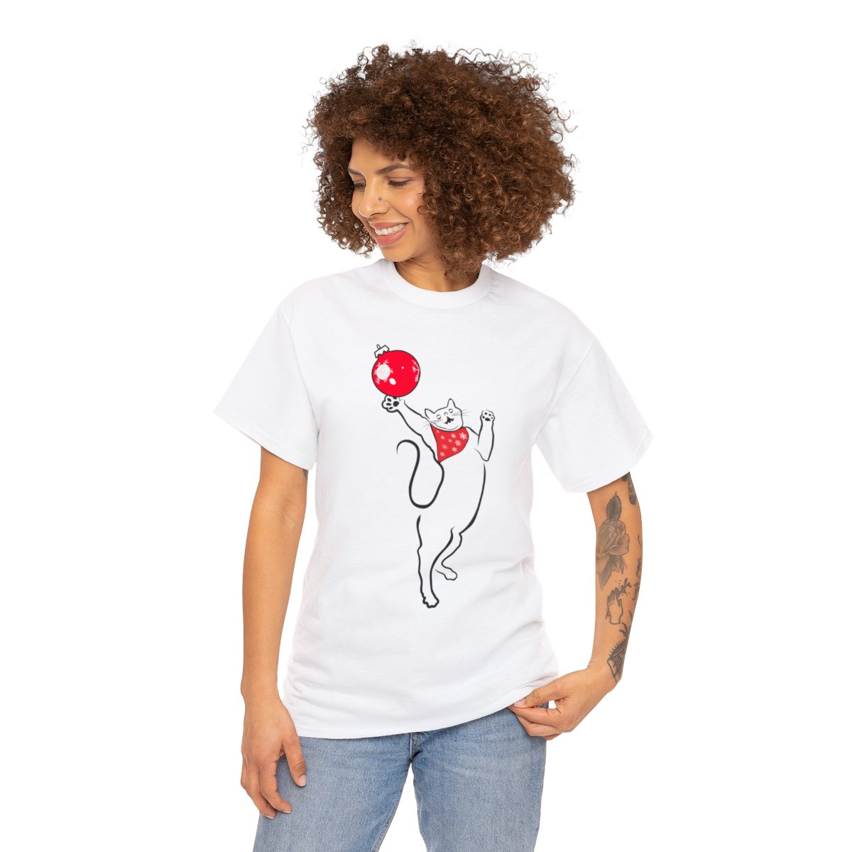 Christmas Cat Unisex Tee - Image 15