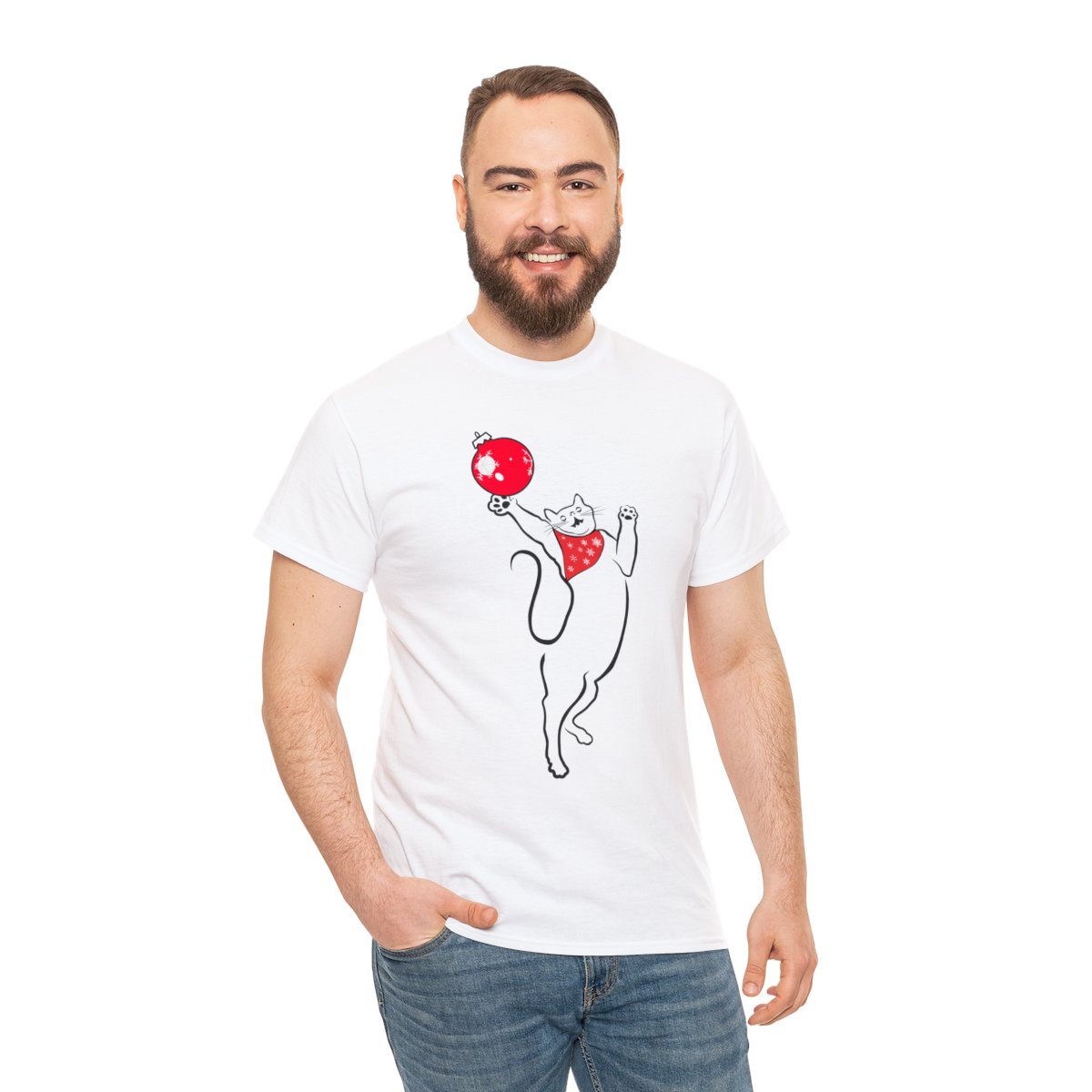 Christmas Cat Unisex Tee - Image 17