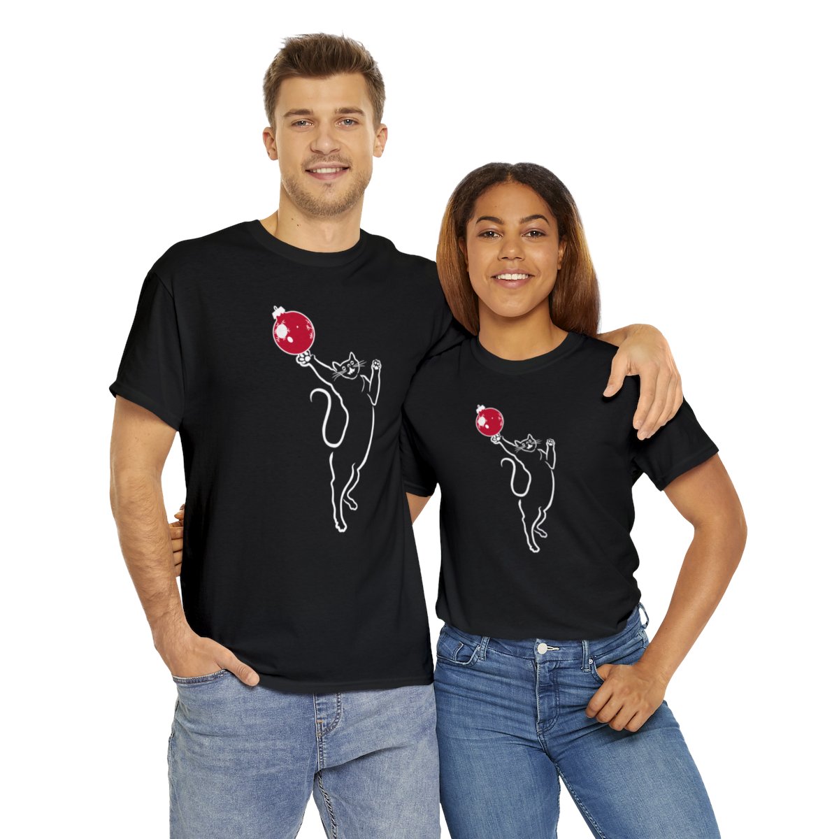 Christmas Cat Unisex Tee - Image 34