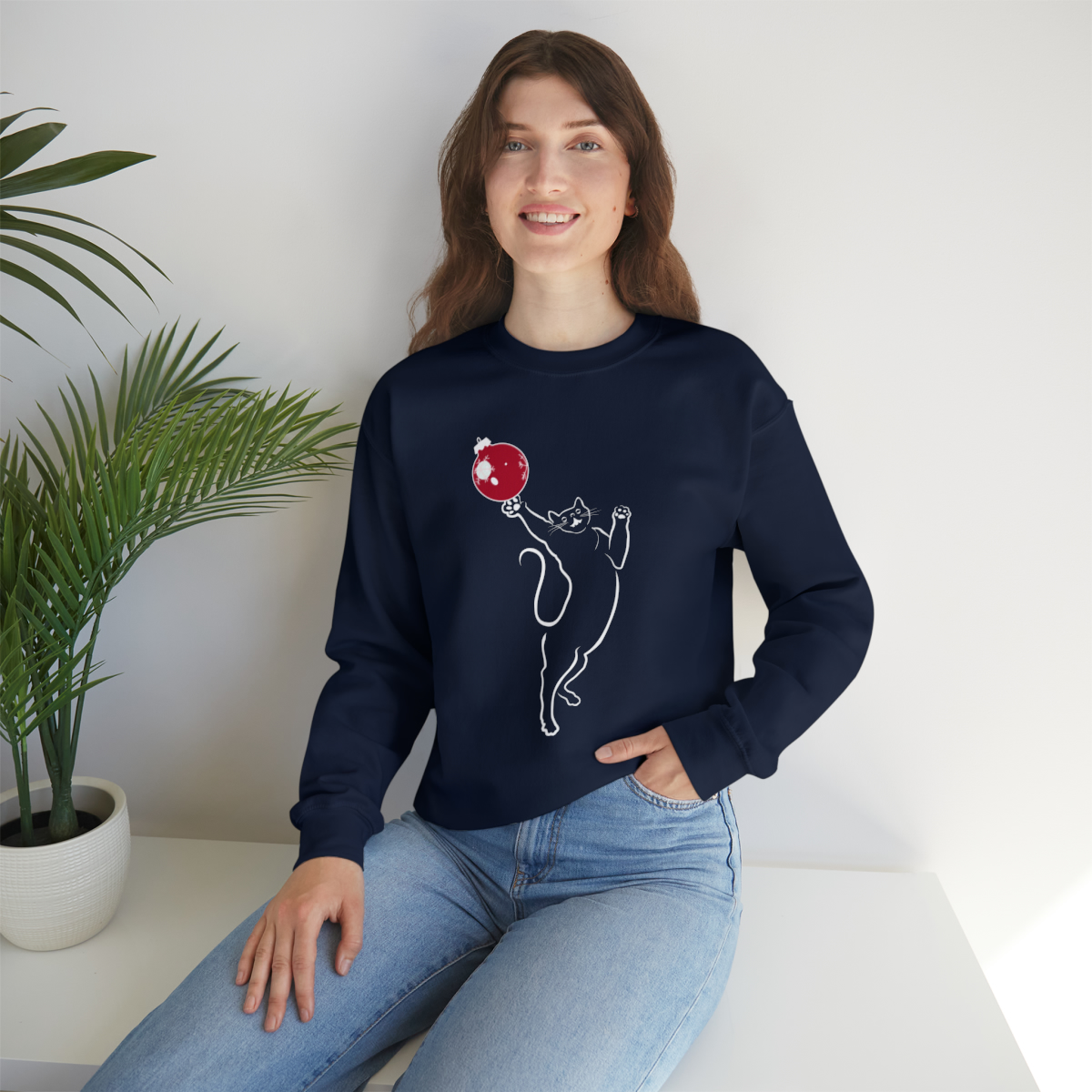 Christmas Cat Unisex Sweatshirt - Image 11