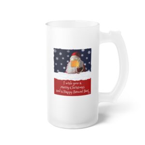 Happy Brewed Beer Frosted Glass Mug