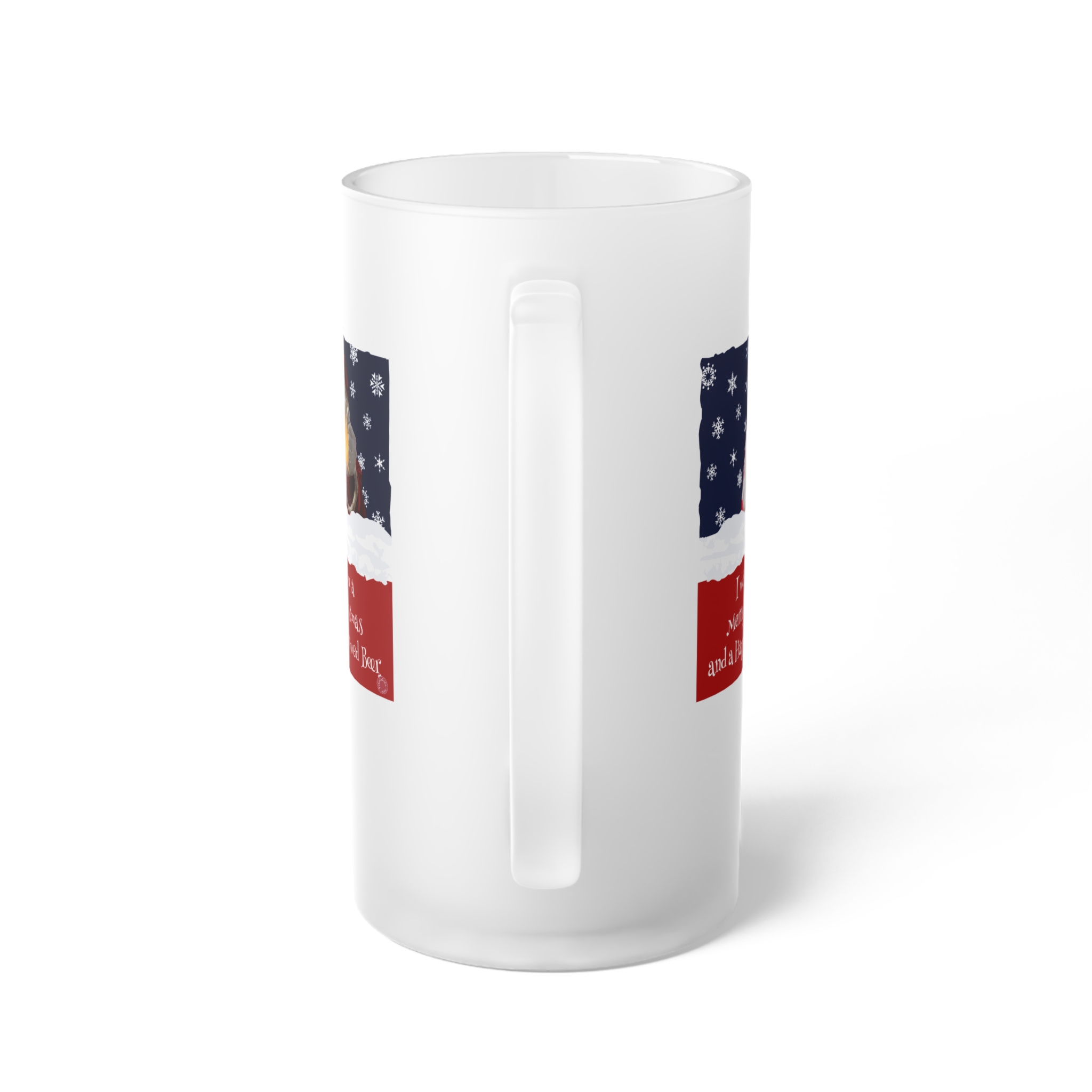 Happy Brewed Beer Frosted Glass Mug - Image 3
