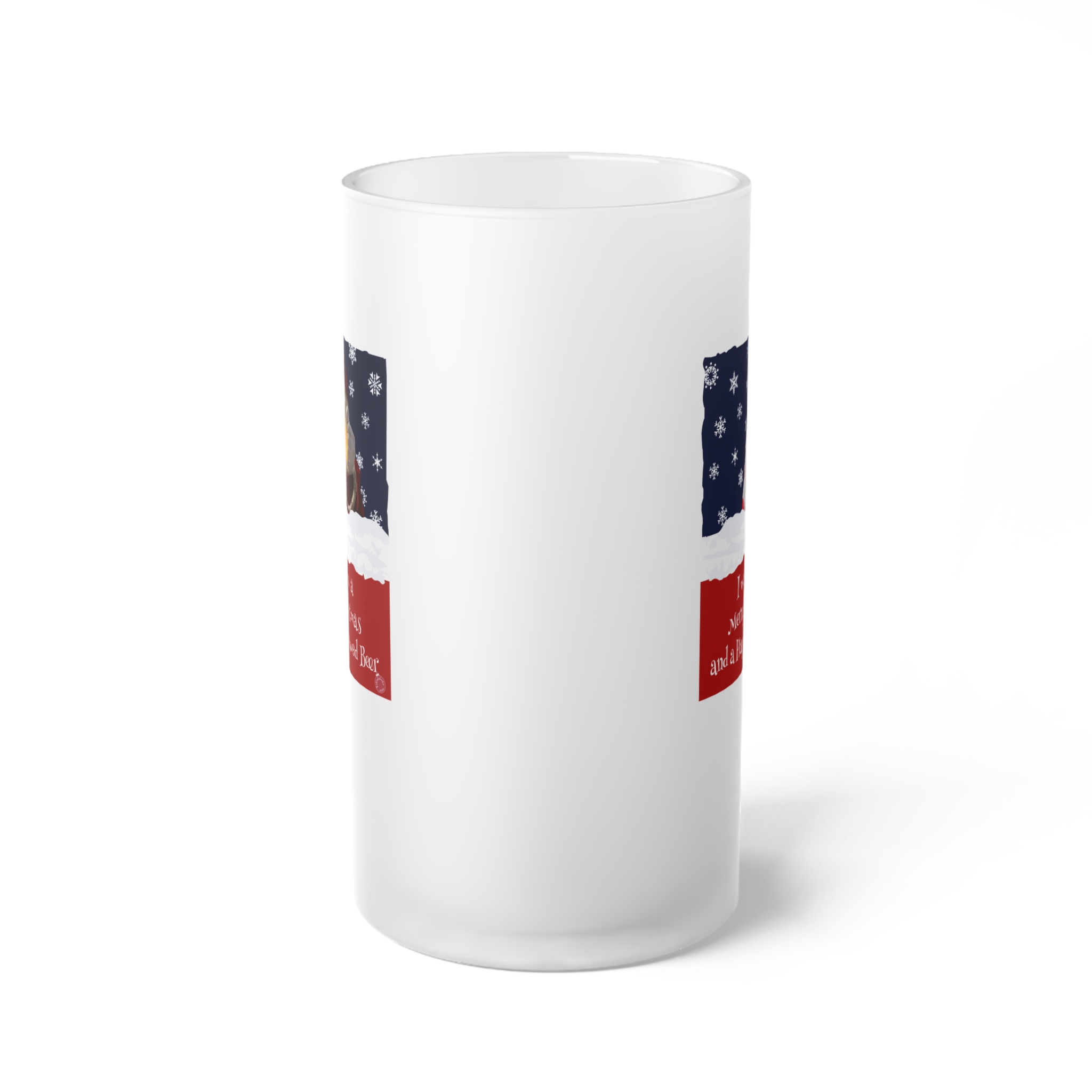 Happy Brewed Beer Frosted Glass Mug - Image 2